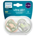 Avent Ultra Air Sucette 6-18M Turtoise/Baleine SCF085/60 | 2 pièces