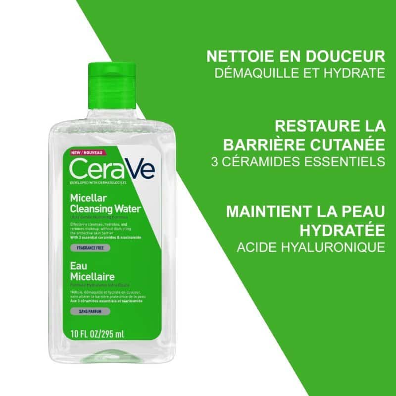 3337875597203-2-e1660051767883.jpg CeraVe Eau Micellaire Démaquillante Hydratante Peau Normale à Sèche 295ml – Image 1