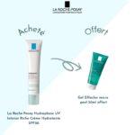La Roche-Posay Hydraphase UV Intense Riche Crème Hydratante SPF20 Peau Sèche+ Gel Effaclar micro  peel 50ml offert