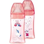 Dodie Biberon Initiation+270Ml Rose Licorne 0-6 Mois Tétine Ronde 3 Vitesses Débit 2 Pièce 1