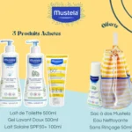 Mustela Pack Bébé Lait de Toilette 500ml + Gel Lavant Doux 500ml + Lait Solaire SPF50+ 100ml