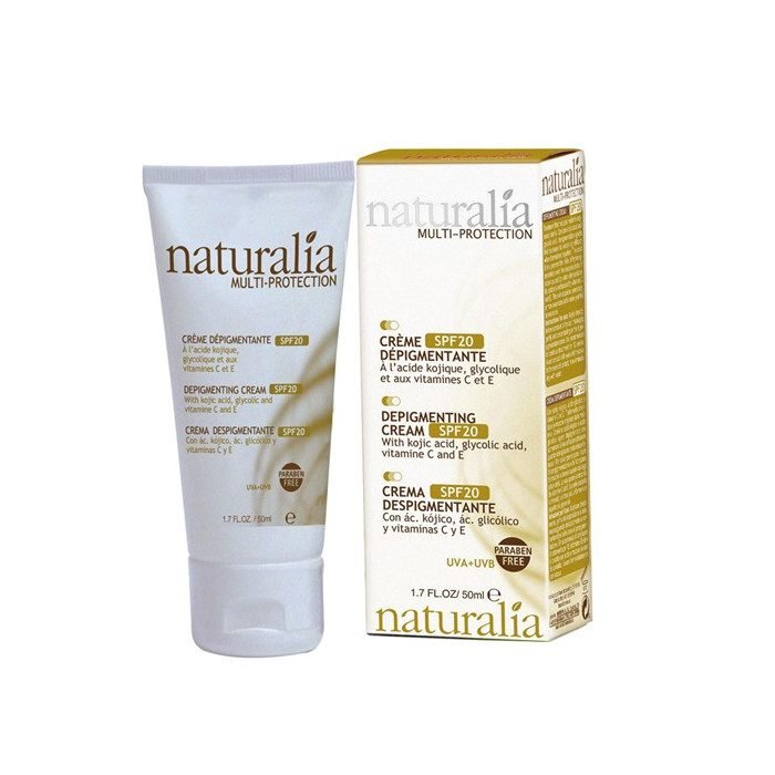 Naturalia-Creme-SPF20-Depigmentante-50ml-Parapharmacie-Maroc.jpg Naturalia Crème SPF20 Dépigmentante 50ml – Image 1