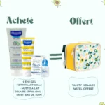 Mustela Pack Bébé  2 EN 1 GEL NETTOYANT 200ml  + MUSTELA LAIT SOLAIRE SPF50 40ML + MUSTI EAU DE SOIN+ VANITY NOMADE PASTEL OFFERT