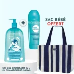 Bioderma ABCDERM Gel Moussant 1L + Bioderma ABCDERM Shampooing 200ml + SAC bébé offert!
