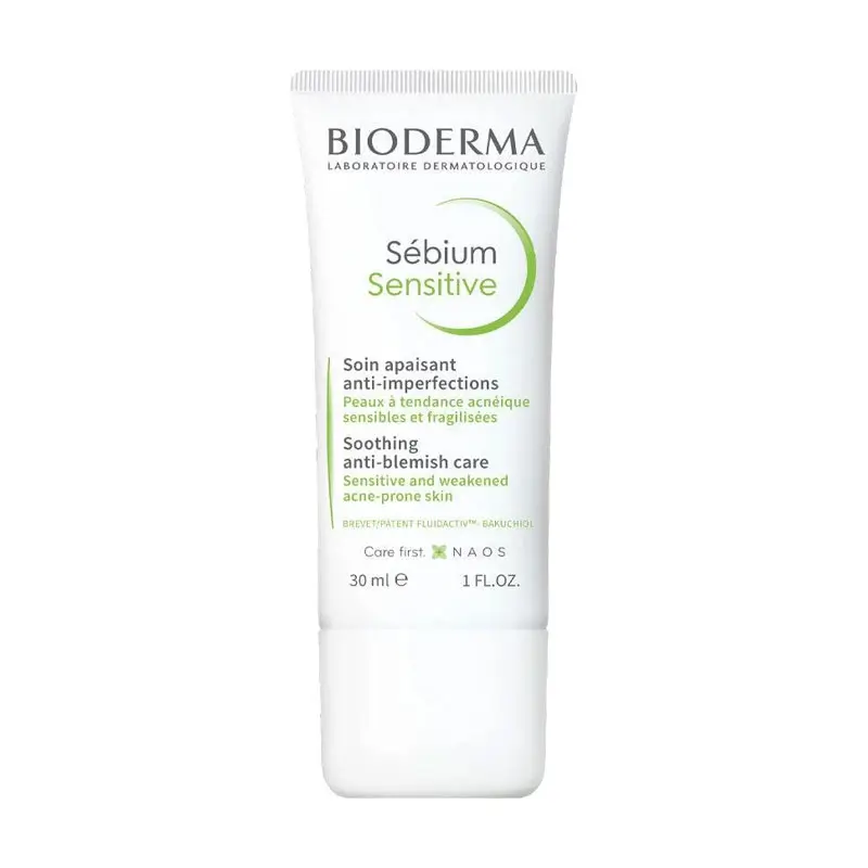 Soin-Apaisant-Anti-imperfections-30ml.webp Bioderma Sébium Sensitive Soin 30ml + Gel Moussant Actif 45ml OFFERT – Image 1