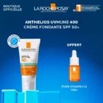 La Roche-Posay Anthelios UVMUNE 400  Crème Fondante – Protection Solaire Invisible Haute Performance SPF50+  vitamine c12- 10 ML Offerte
