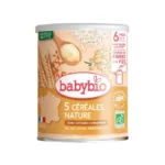 Babybio 5 Céréales Nature Bio – Explosion de Saveurs Nutrivores pour Bébé (220 g)