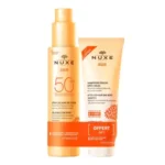 NUXE SUN SPRAY FONDANT SPF 50 – Spray Délicieux 150ml + Shampooing Douche 100ml Offert