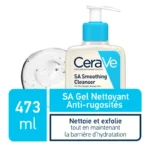 CeraVe SA Gel Nettoyant Anti-Rugosités 473 ml – Nettoyage Profond Idéal