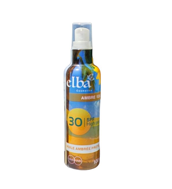 elba-ambre-solaire-spf30-100-maroc-parapharmacie.jpg Elba Ambre Solaire Huile Bronzante SPF30 100ML – Image 1