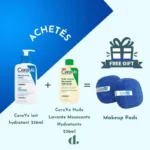 CeraVe Lait Hydratant 236 ml + CeraVe Huile Lavante Moussante Hydratante 236 ml + OFFERT